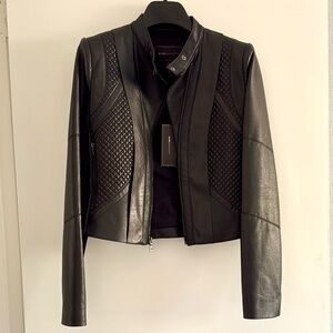New Misa FAUX Leather Motorcycle Jacket | BCBGMaxAzria | Black | XS